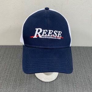 Reese Wholesale Trucker Hat Mens Adjustable Navy Blue White Mesh Back Snapback